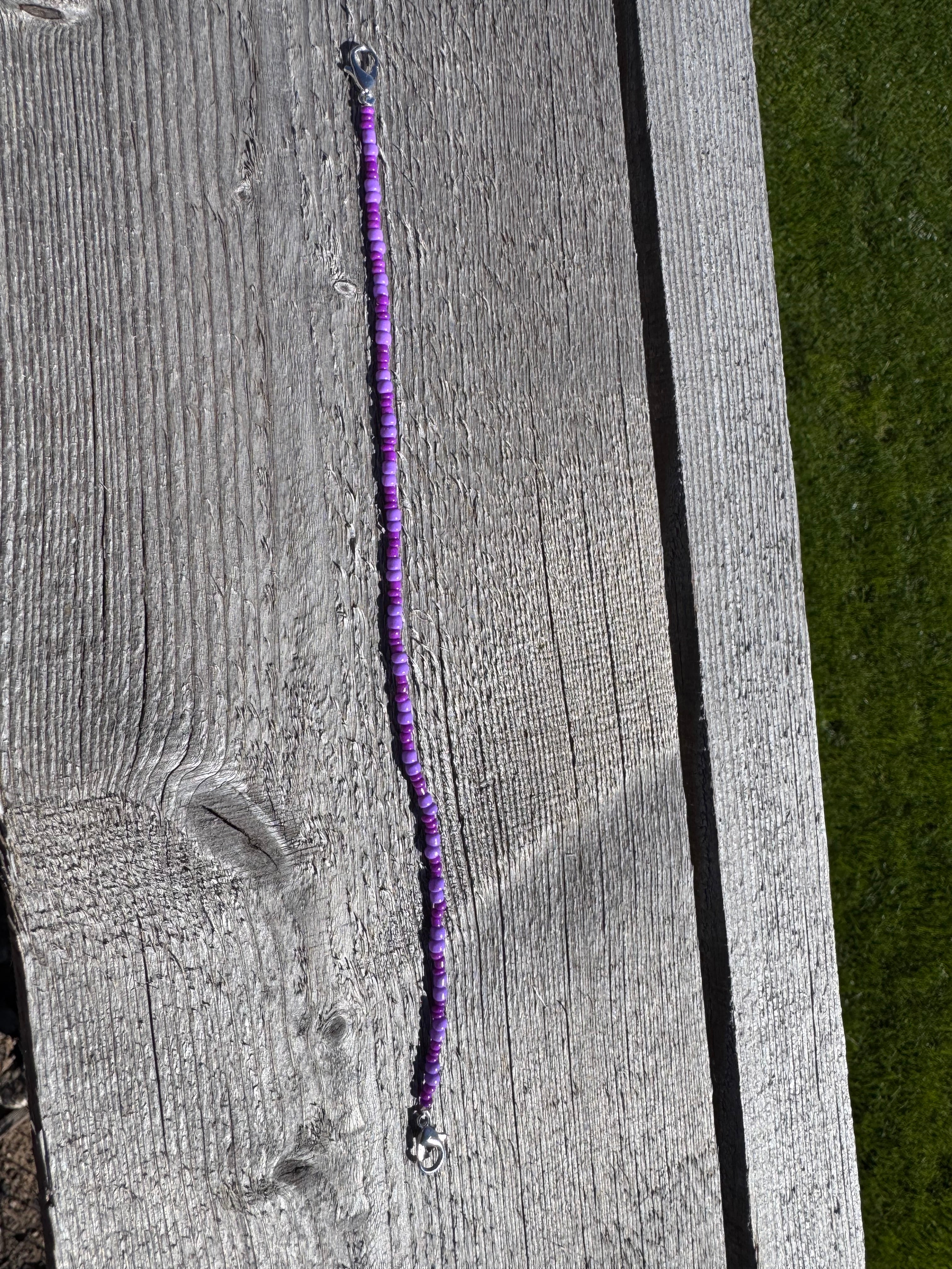 Purple tones beaded hat chain