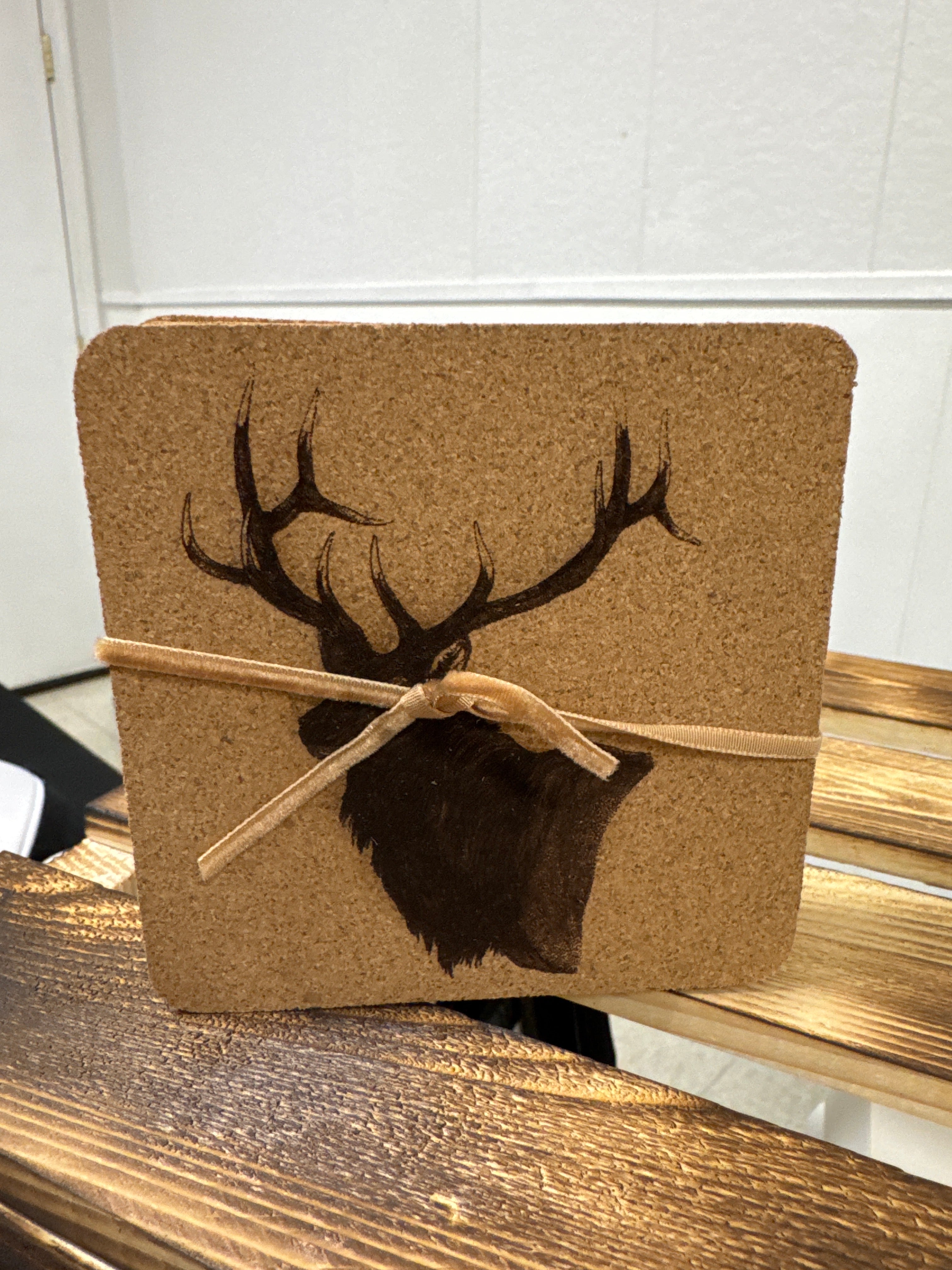 Cork Elk head Coasters