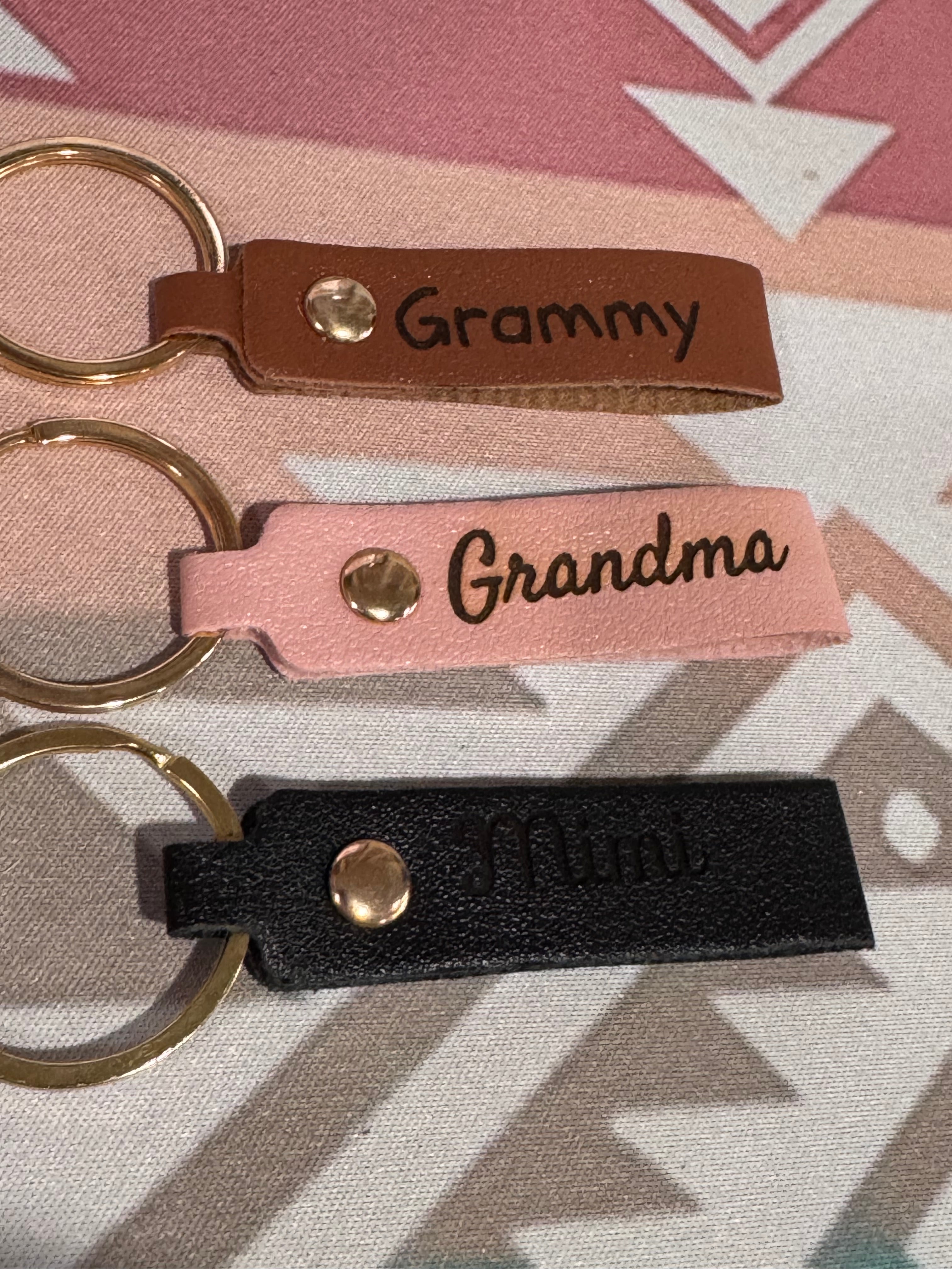 Grandma leather keychain