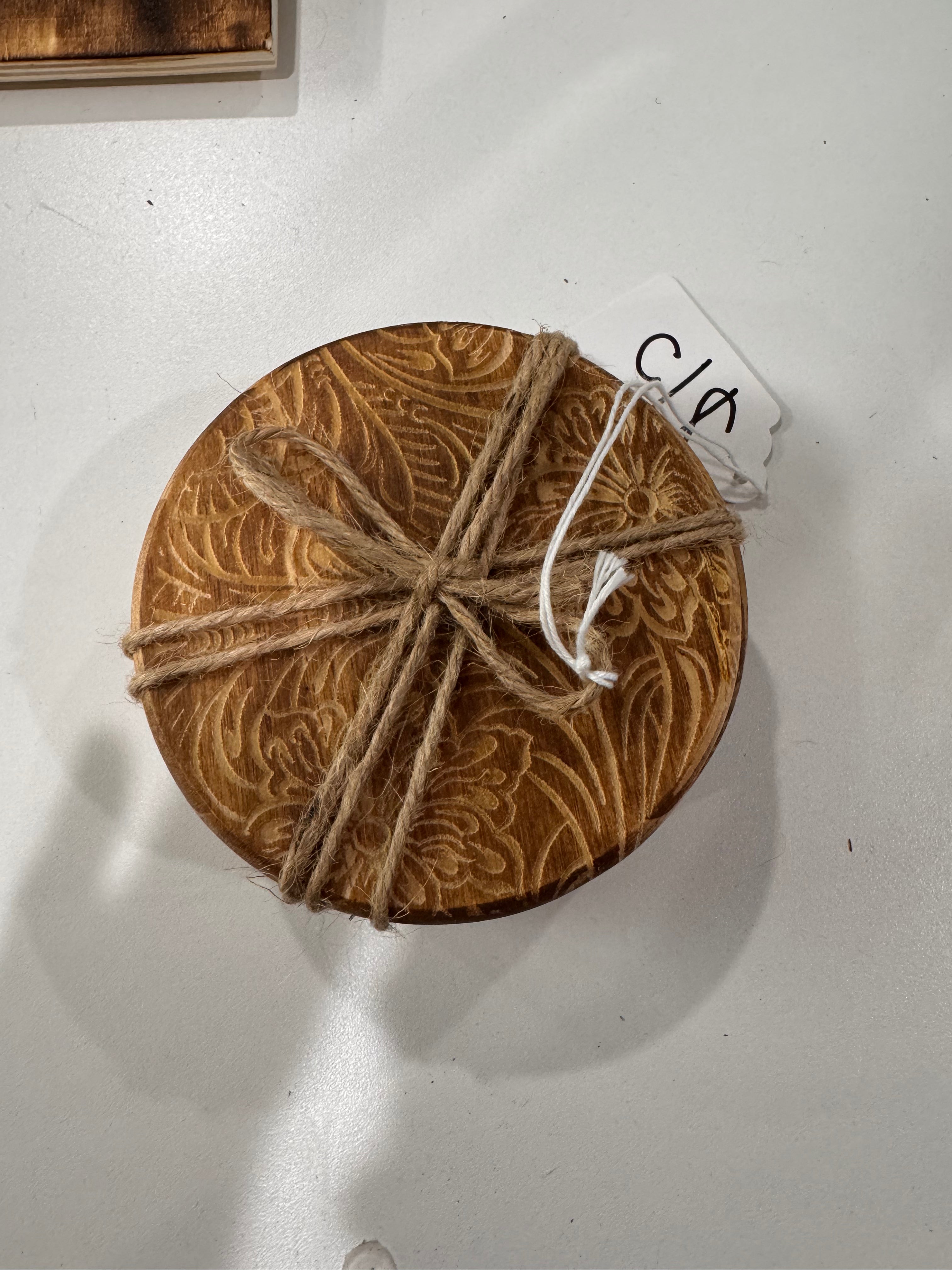 Tooled leather coasters