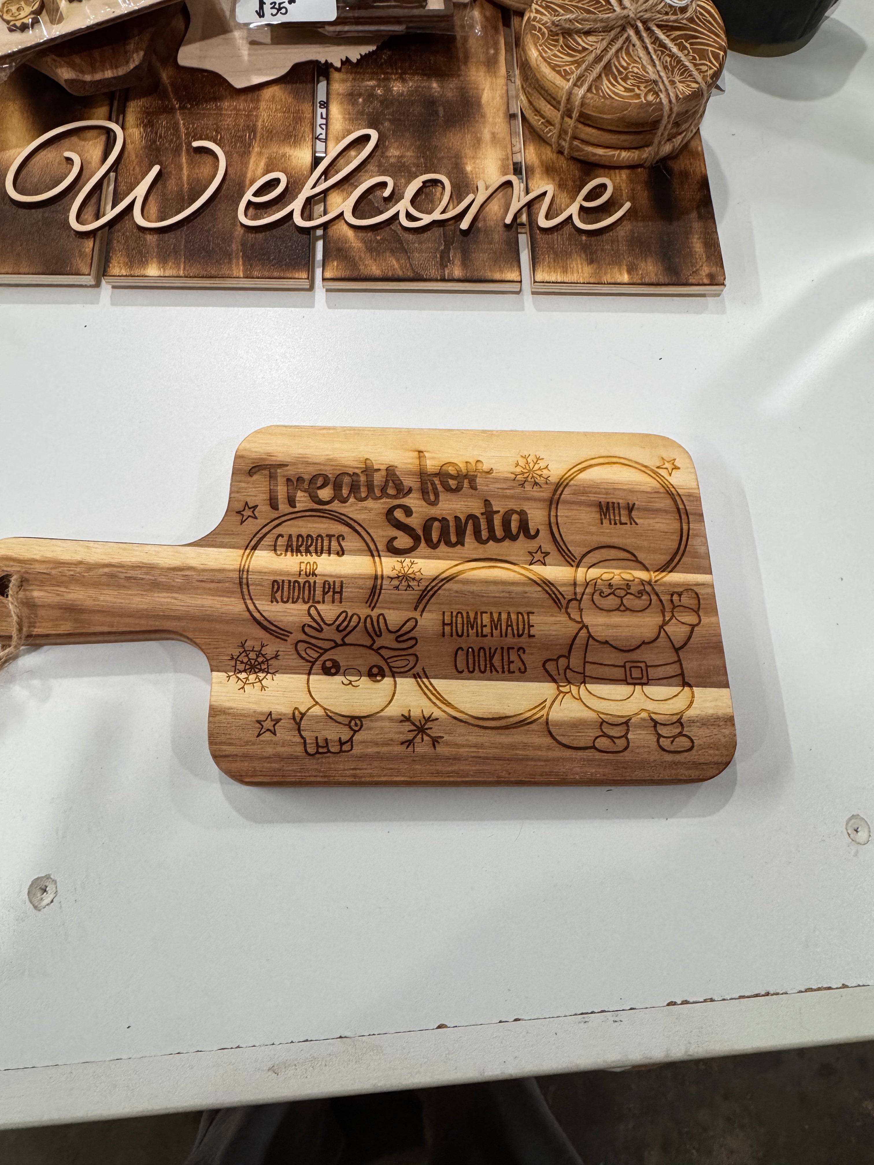 Santa treats cutting board