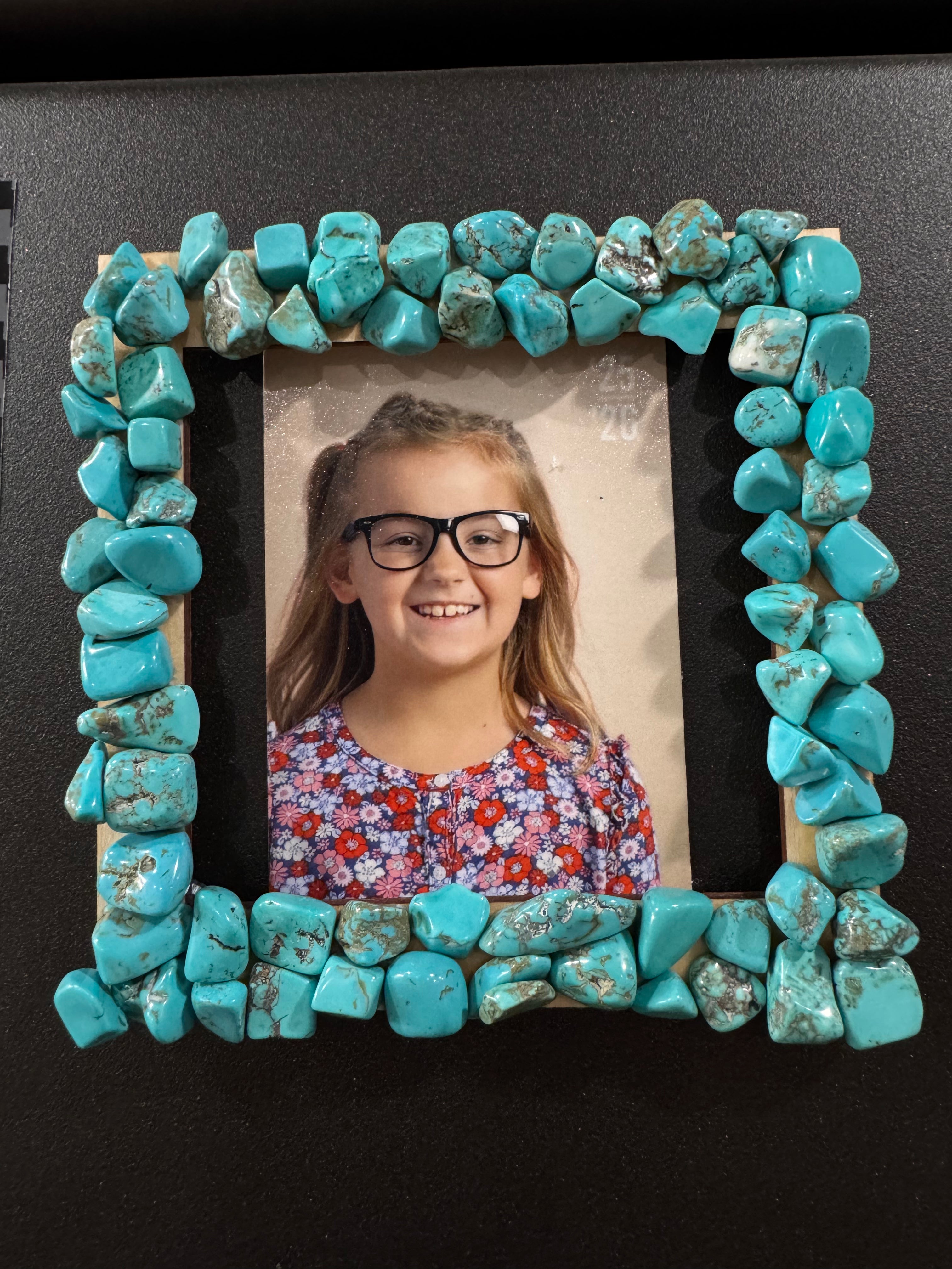 Turquoise magnet picture frame