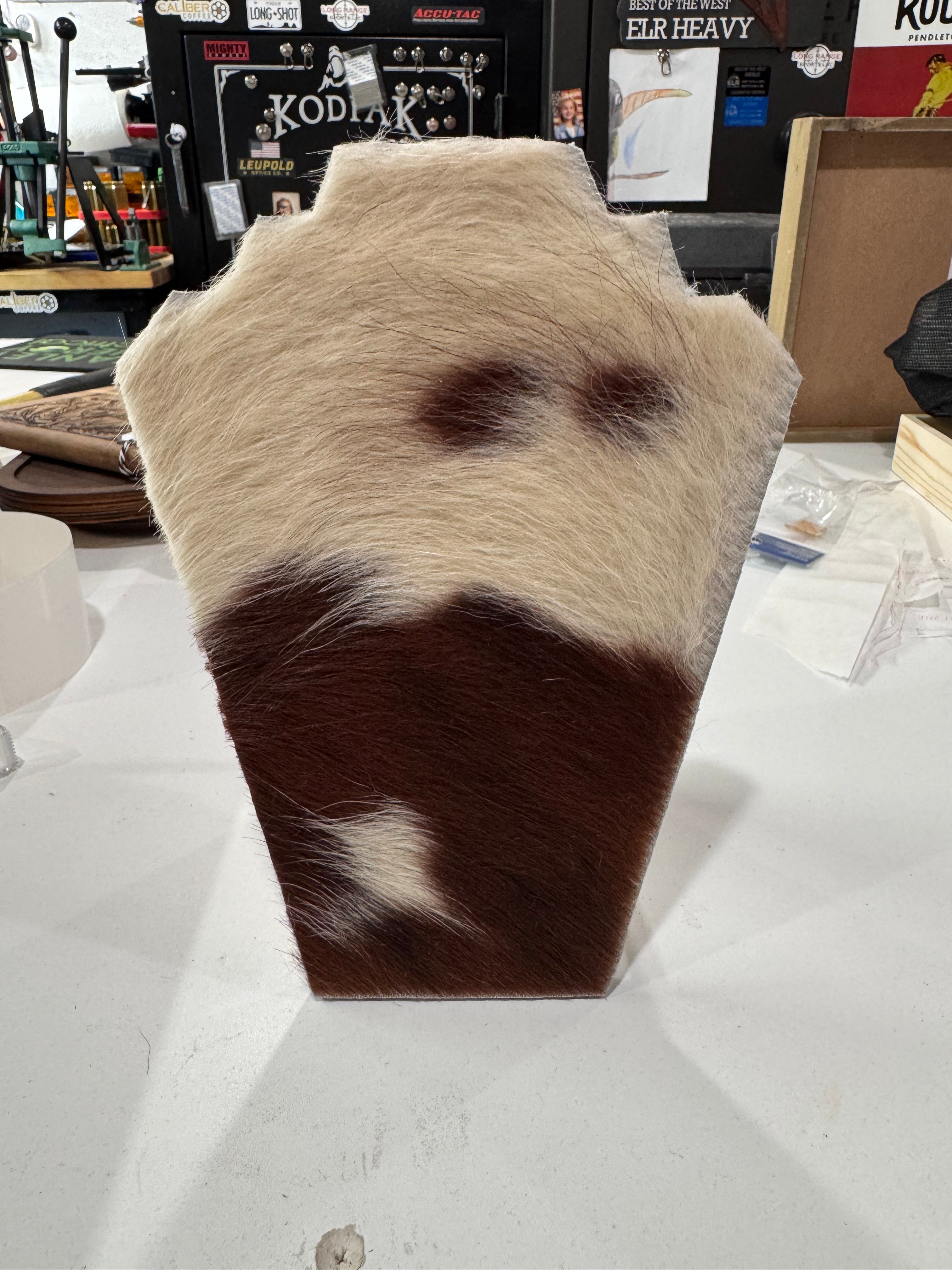 Hair on hide necklace holder