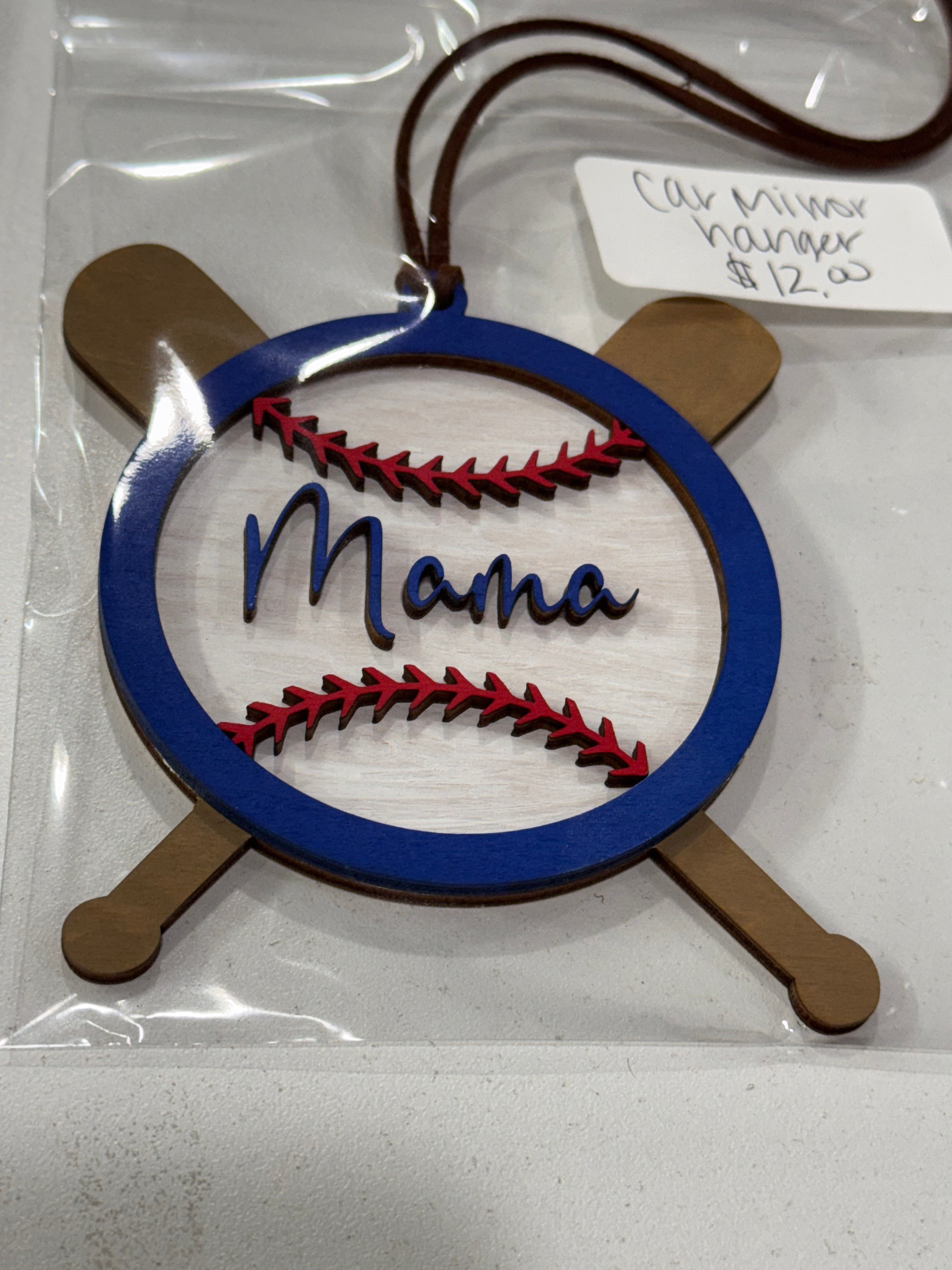 Mama baseball mirror hanger