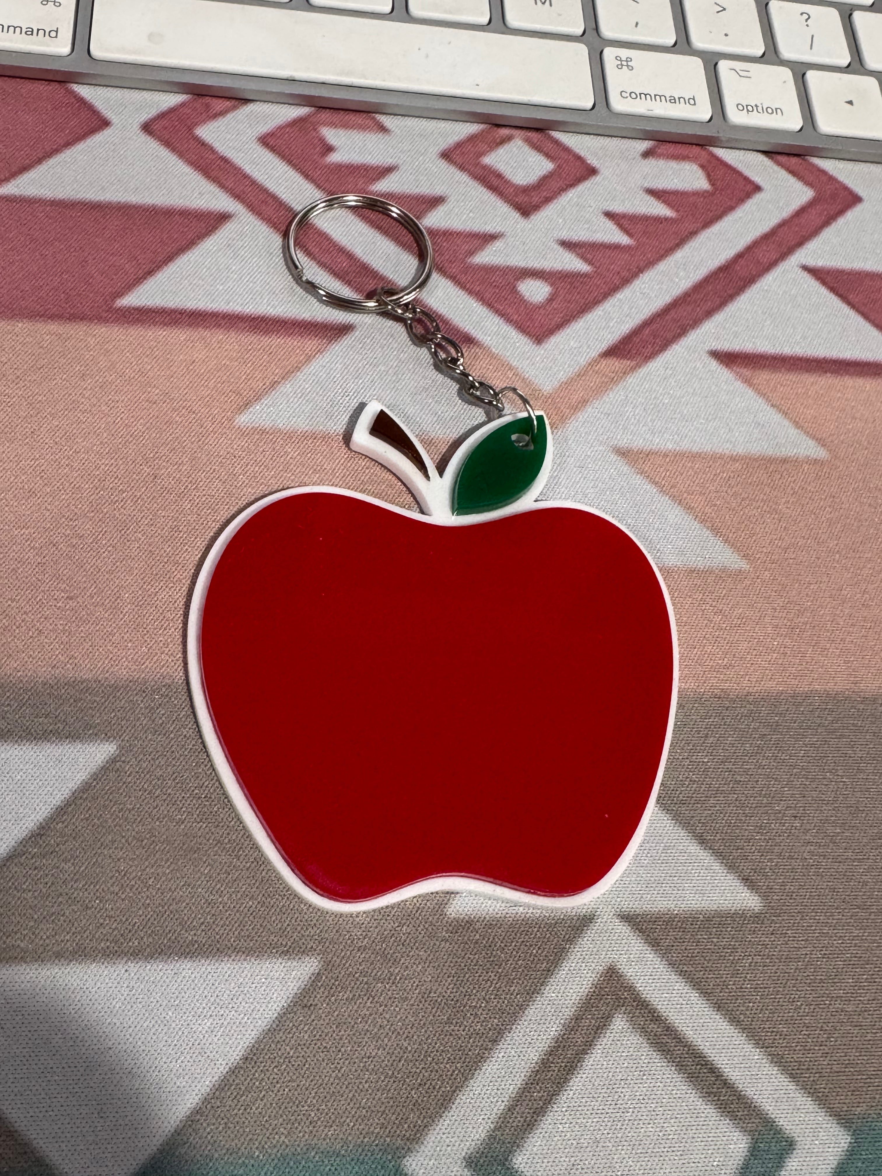 Acrylic Apple Keychain